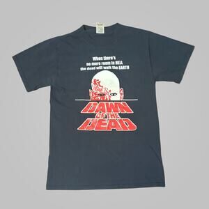 Vintage Y2K Dawn of the Dead Horror T-Shirt Small Zombie George Romero Black